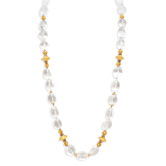 Verdura Rock Crystal and Diamond Necklace in 18K Gold