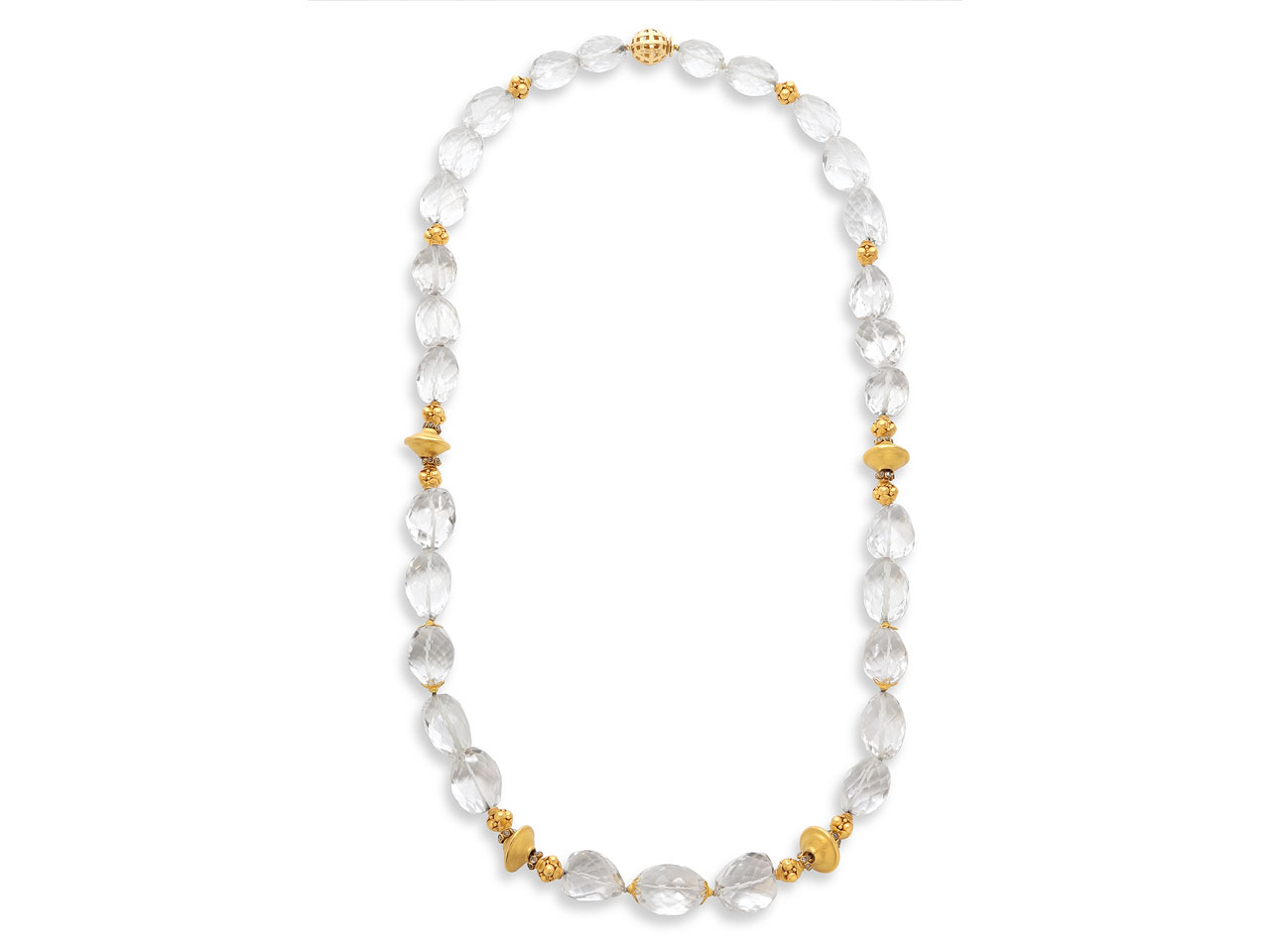 Verdura Rock Crystal and Diamond Necklace in 18K Gold