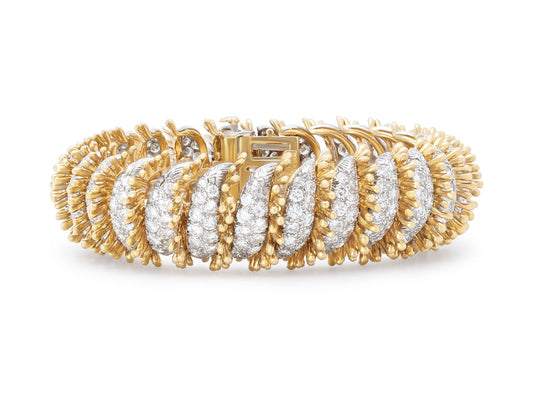 David Webb Diamond Bracelet in 18K Gold and Platinum