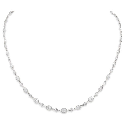 Beladora 'Bespoke' Oval Diamond Station Necklace in Platinum