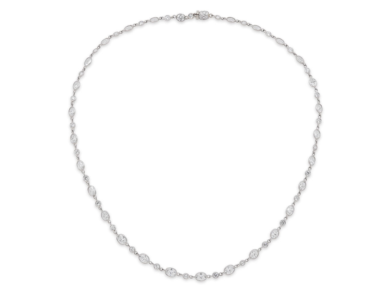 Beladora 'Bespoke' Oval Diamond Station Necklace in Platinum