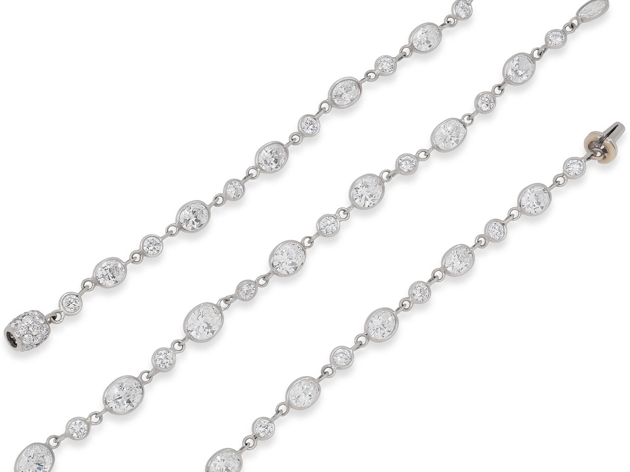 Beladora 'Bespoke' Oval Diamond Station Necklace in Platinum