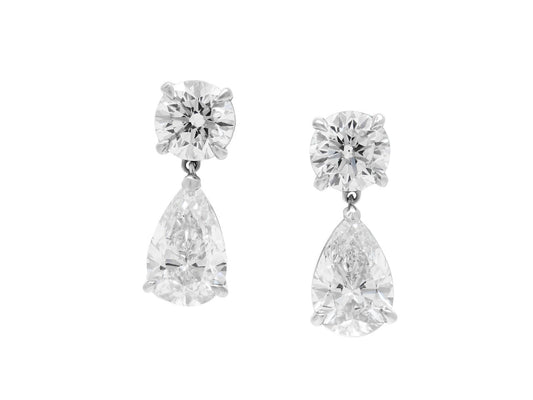 Beladora 'Bespoke' Diamond Drop Earrings, 4.95 total carats, in Platinum