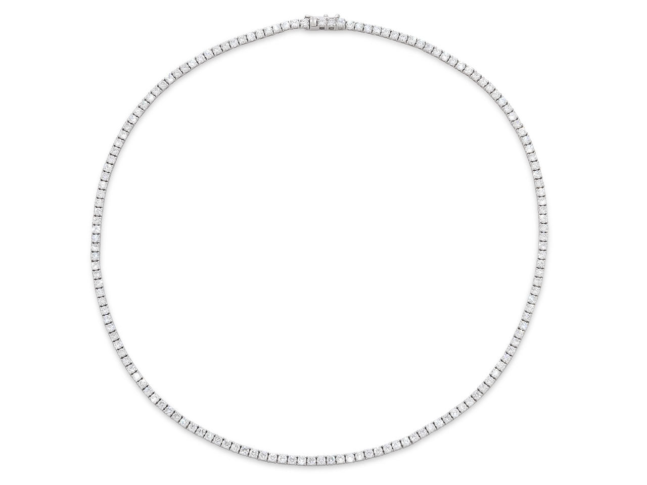 Diamond Rivière Necklace, 9.09 carats, in 18K White Gold