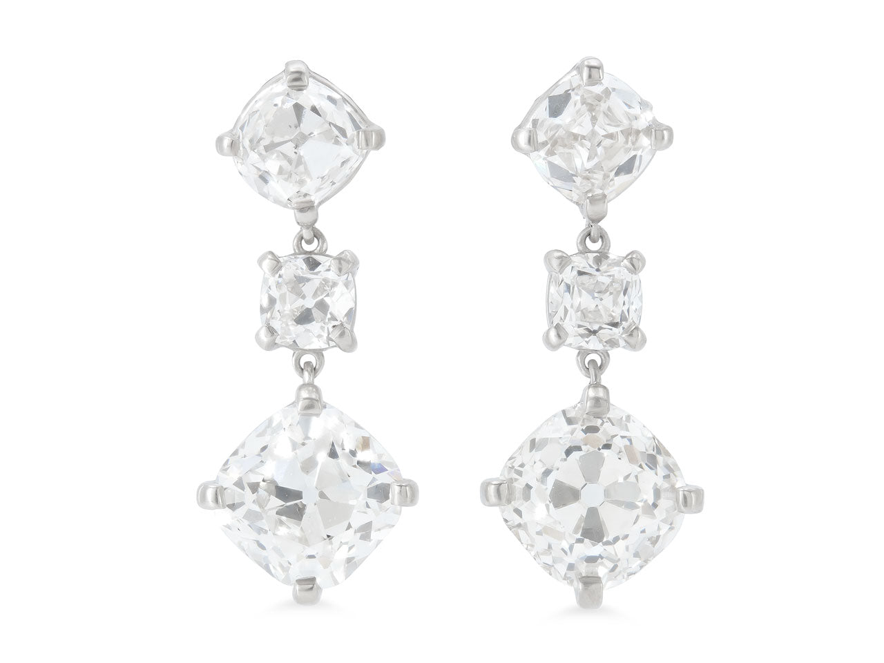 Beladora 'Bespoke' Old Cut Diamond Drops in Platinum