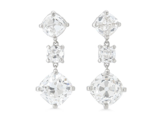 Beladora 'Bespoke' Old Cut Diamond Drops in Platinum