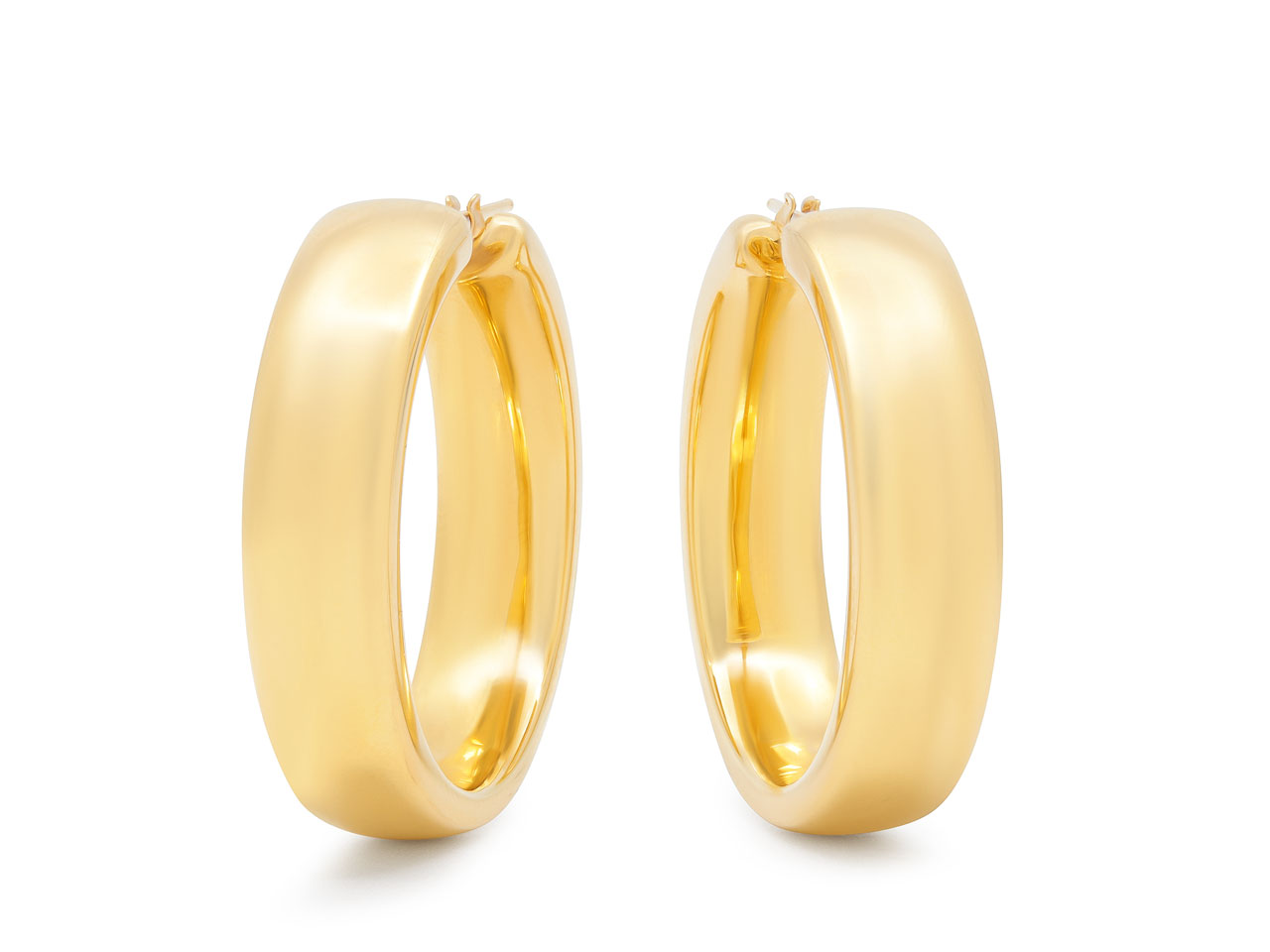 Flat Hoop Earrings in 18K Gold, Medium, by Beladora