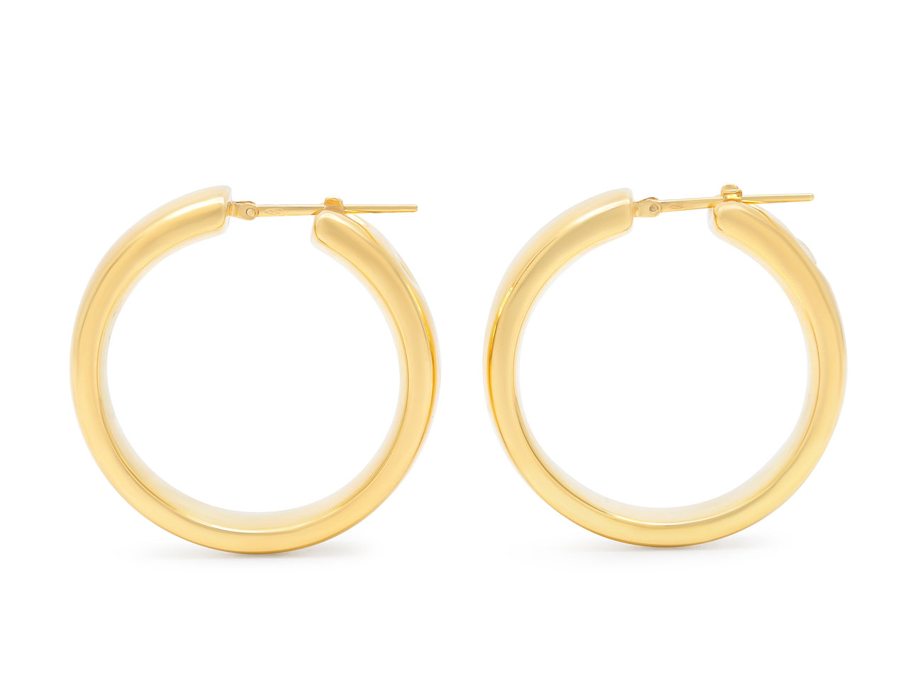 Flat Hoop Earrings in 18K Gold, Medium, by Beladora