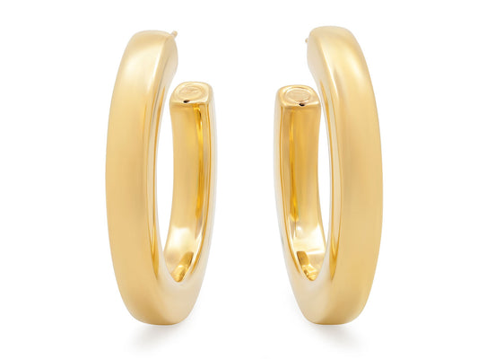 Squared Hoop Earrings in 18K Gold, by Beladora