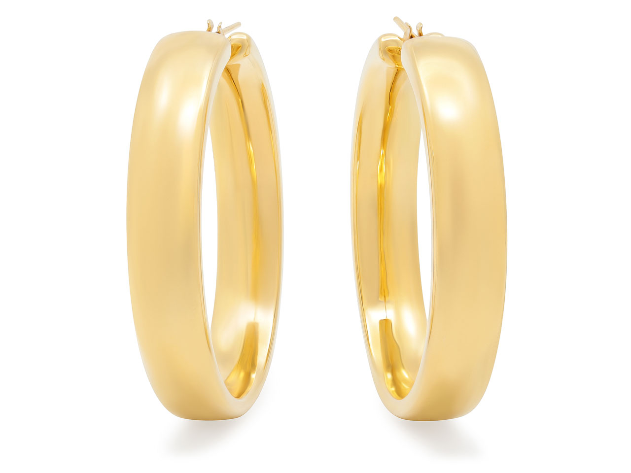 Flat Hoop Earrings in 18K Gold, Large, by Beladora #519673