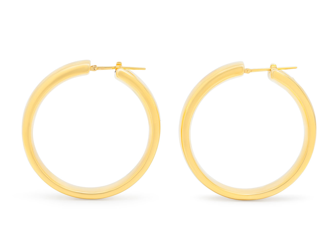 Flat Hoop Earrings in 18K Gold, Large, by Beladora