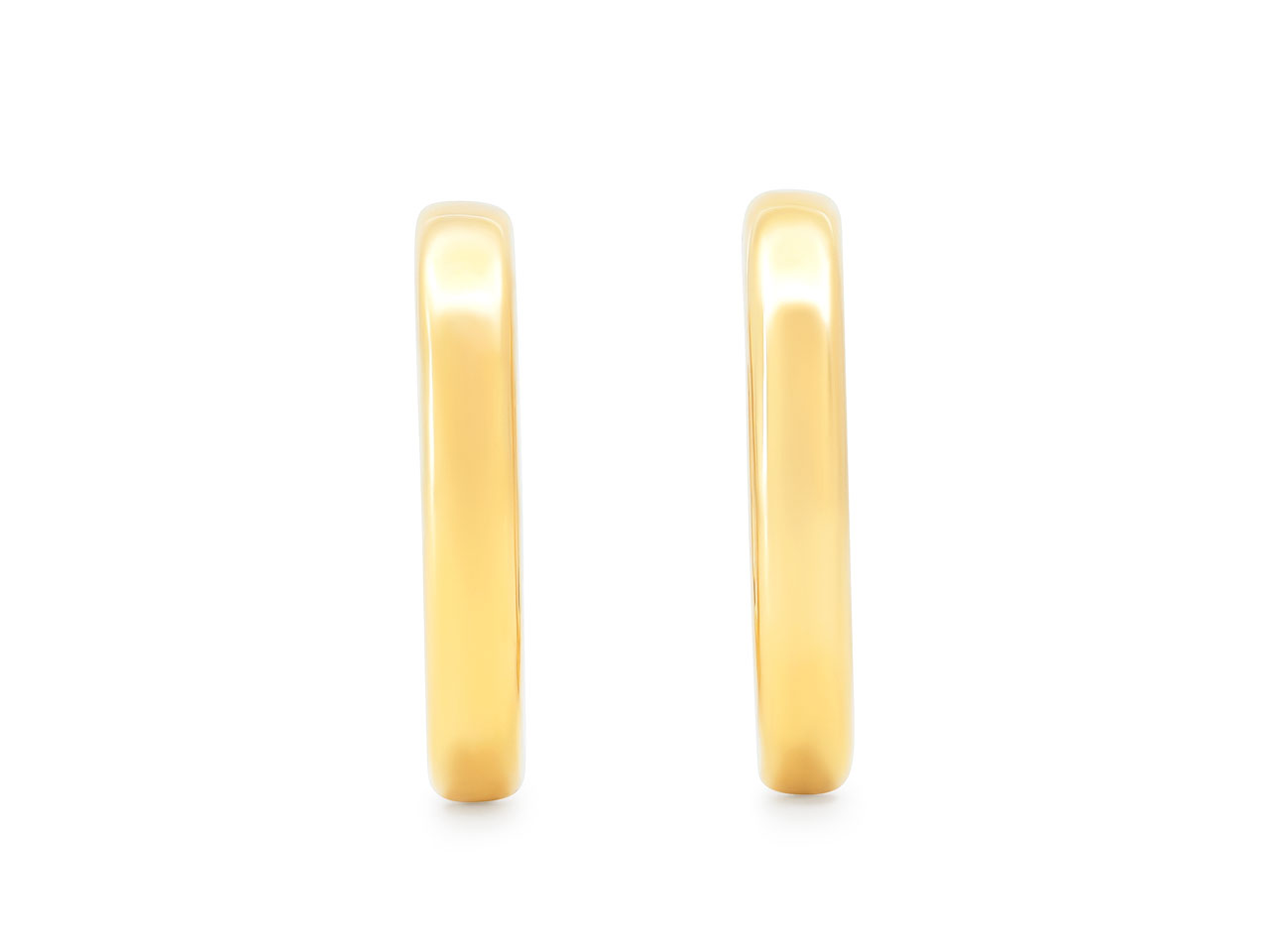 Squared Oval Hoops in 18K Gold, by Beladora