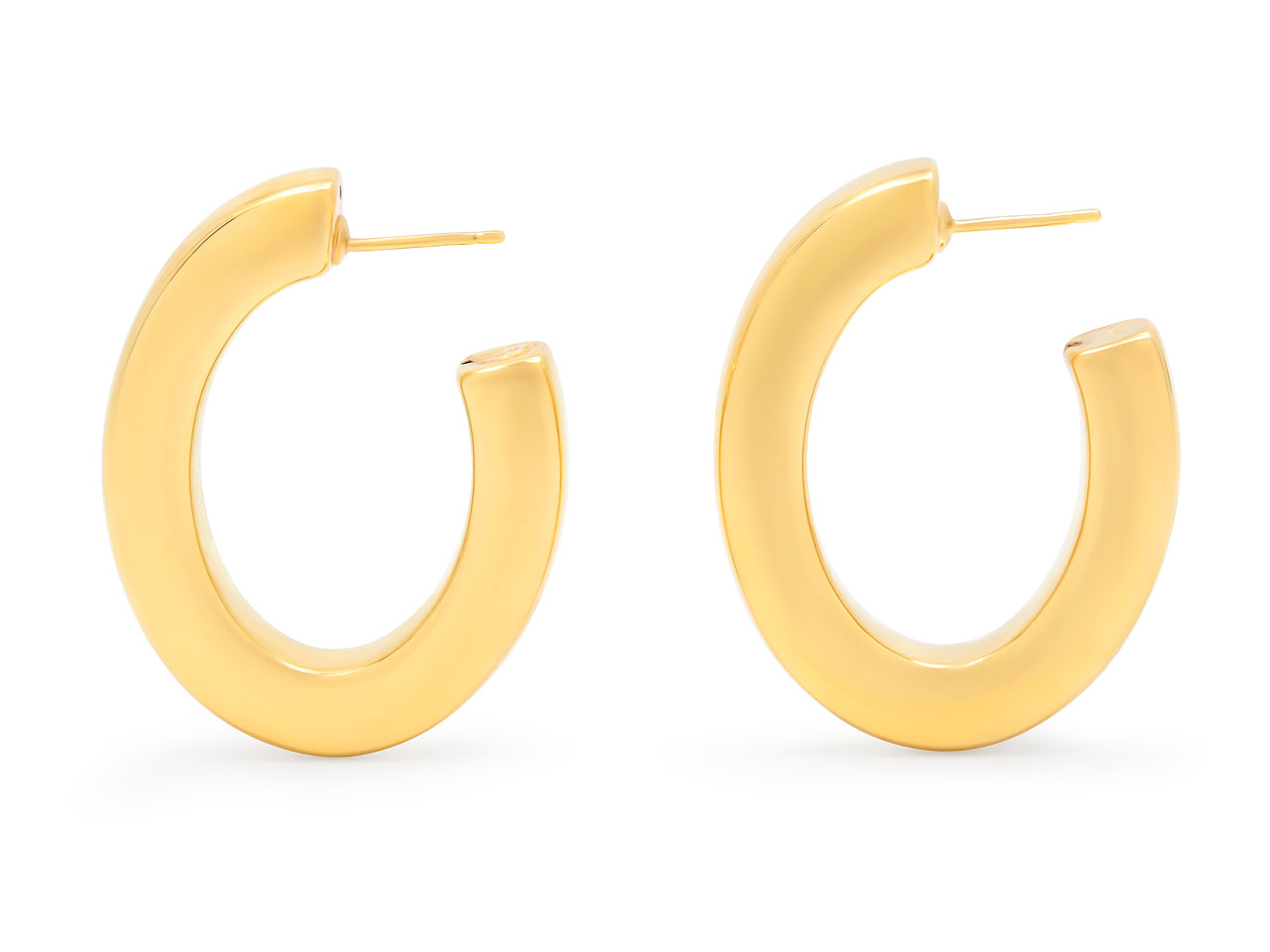 Squared Oval Hoops in 18K Gold, by Beladora