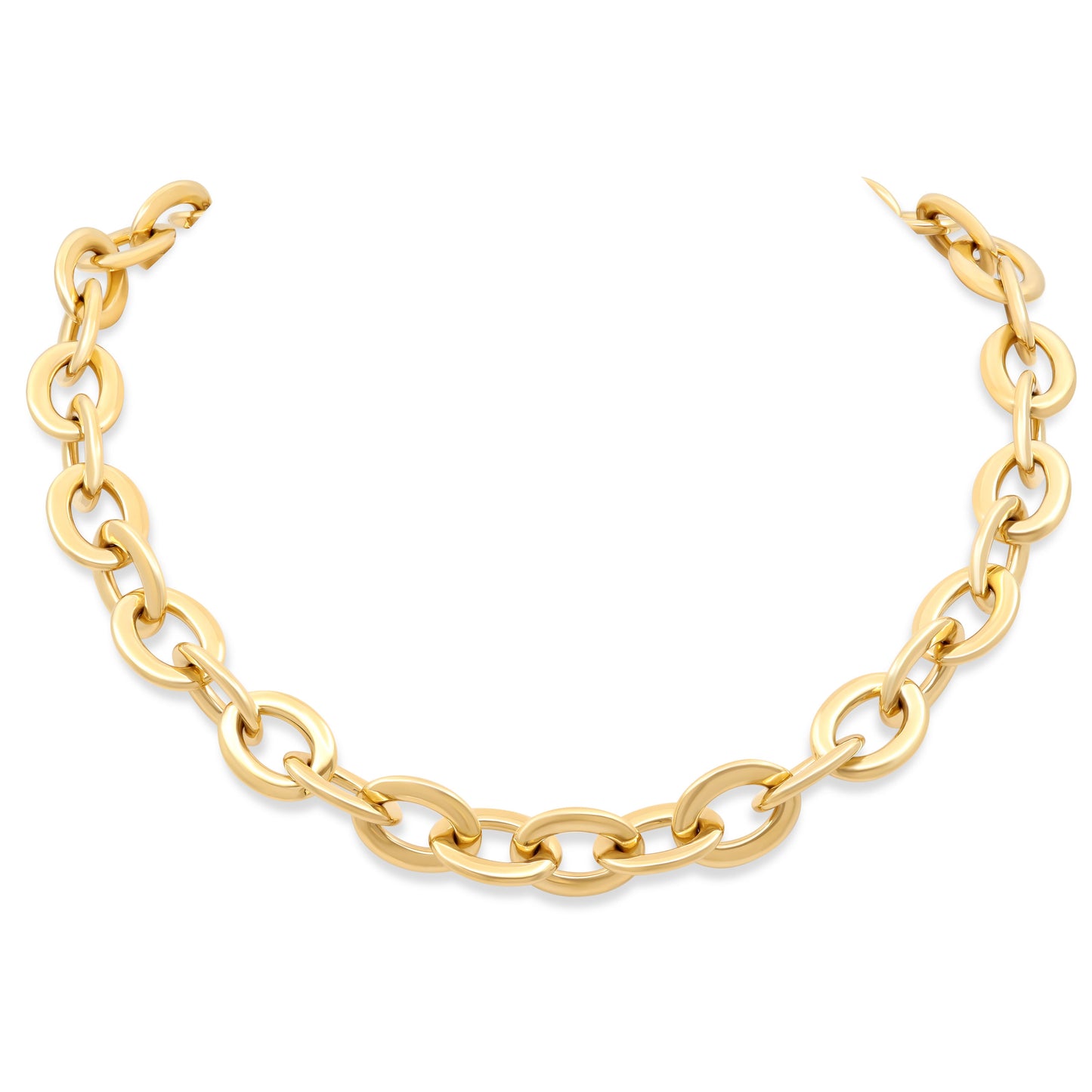 Flattened Link Necklace in 18K Gold, by Beladora