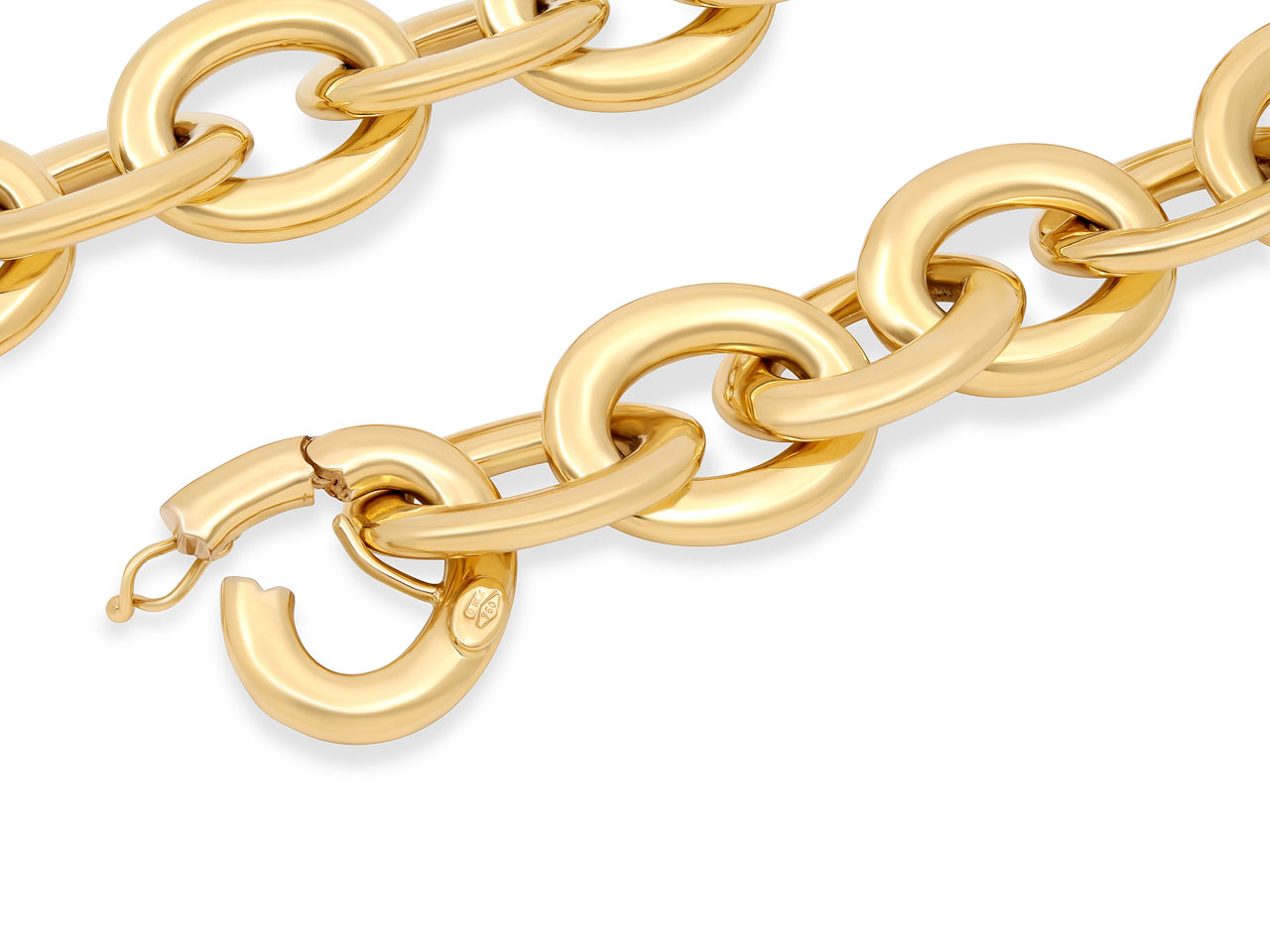 Flattened Link Necklace in 18K Gold, by Beladora