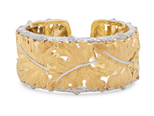 M. Buccellati Leaf Bangle in 18K Gold and Silver