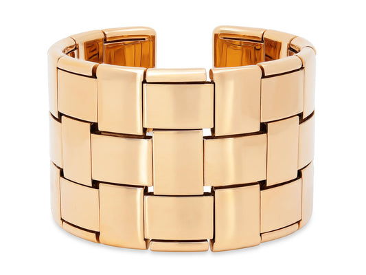 Vhernier 'Giunco' Wide Cuff Bracelet in 18K Rose Gold