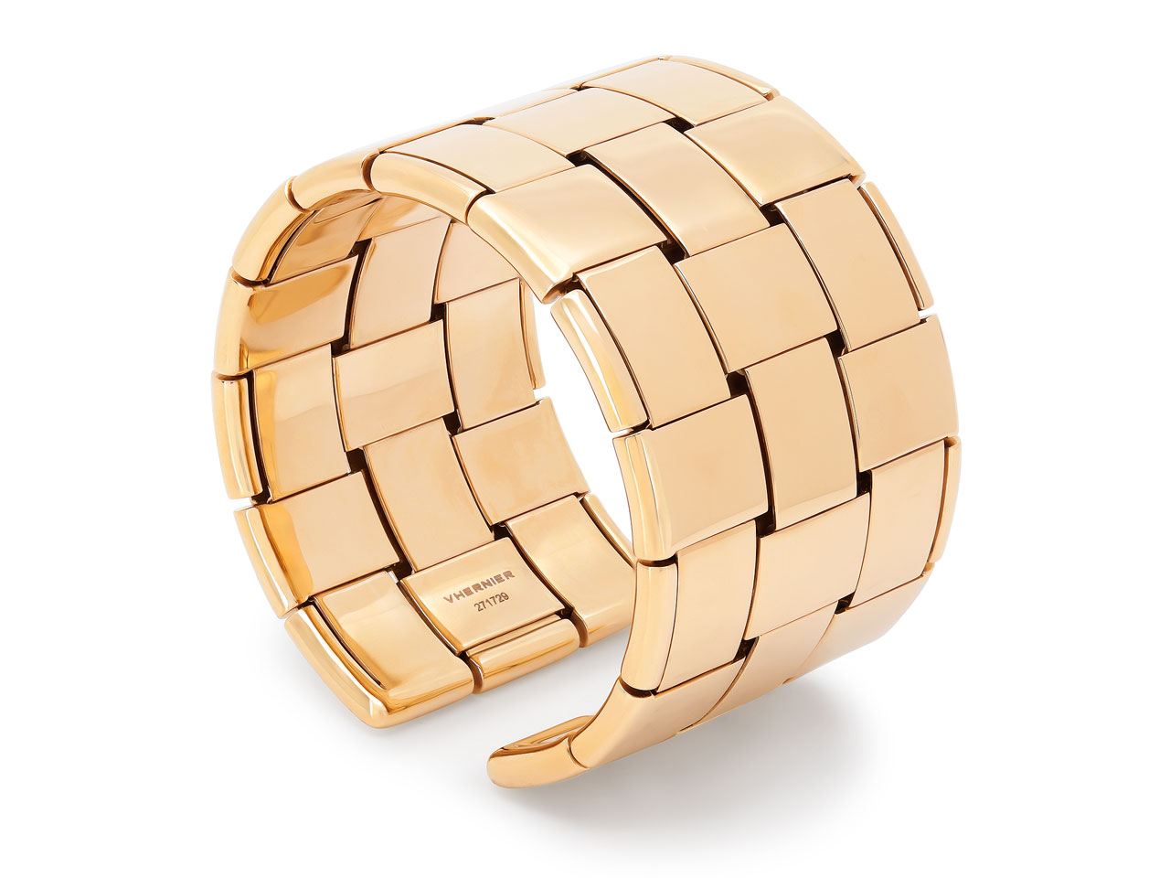 Vhernier 'Giunco' Wide Cuff Bracelet in 18K Rose Gold