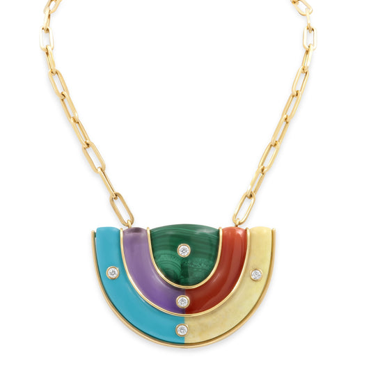 Brent Neale 'Marianne' Multi Gemstone Pendant Necklace in 18K Gold