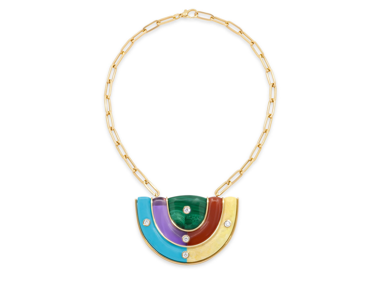 Brent Neale 'Marianne' Multi Gemstone Pendant Necklace in 18K Gold