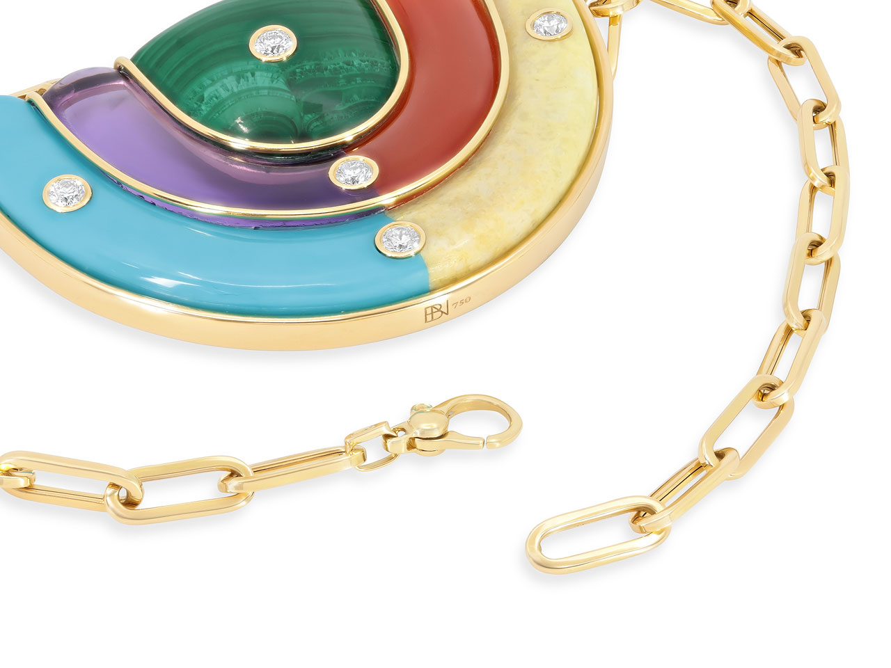 Brent Neale 'Marianne' Multi Gemstone Pendant Necklace in 18K Gold