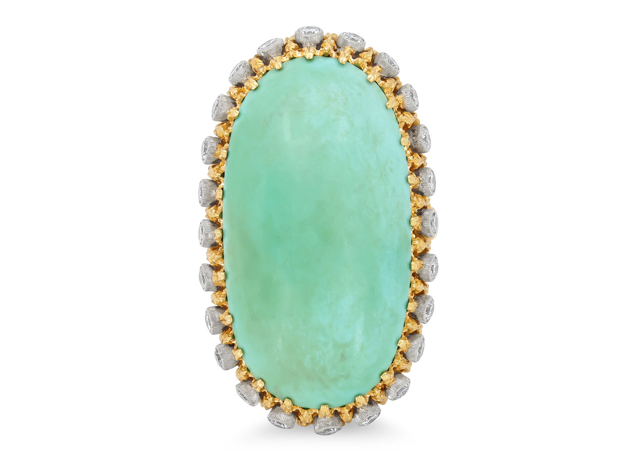 Buccellati Turquoise and Diamond Ring in 18K Gold