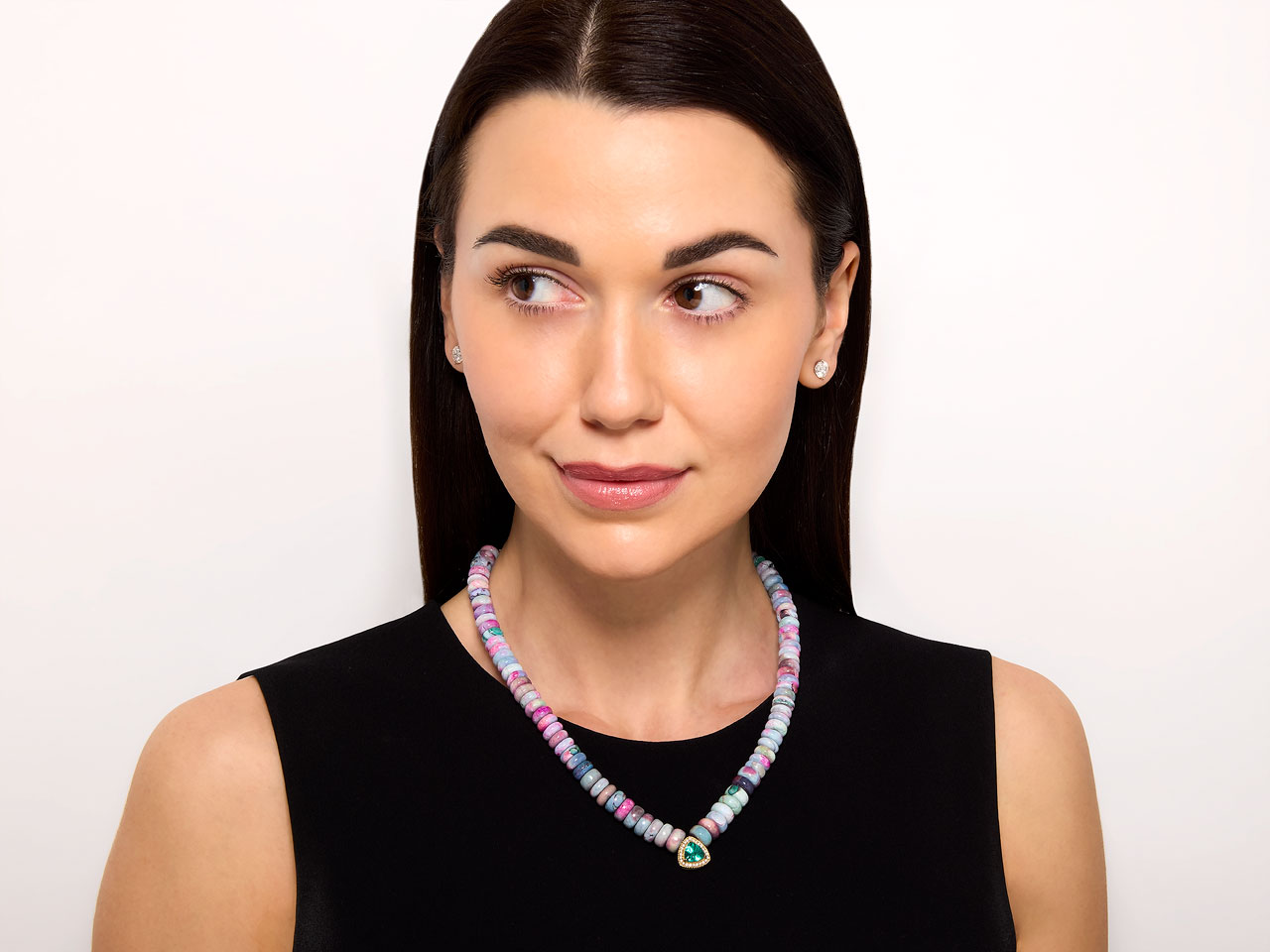 Jacquie Aiche Opal, Apatite and Diamond Necklace in 14K Gold