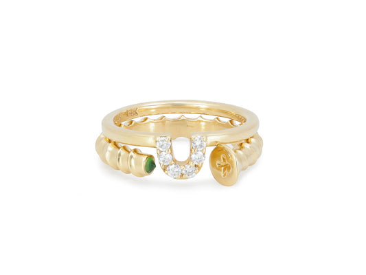 Alison Lou 'Screw Stack' Ring in 14K Gold