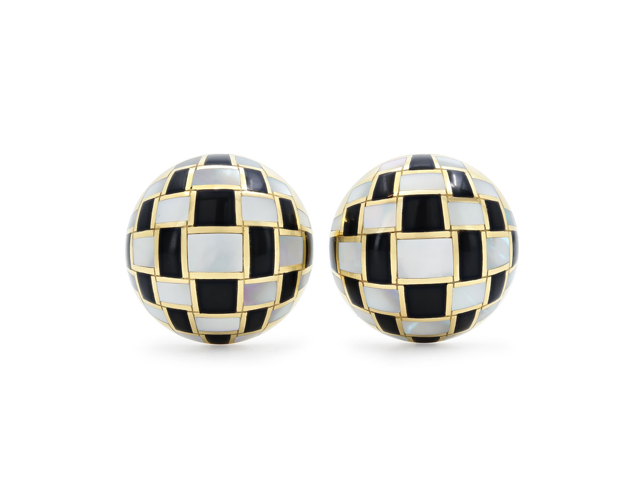 Tiffany & Co. Angela Cummings Onyx and Mother of Pearl Earrings in 18K Gold