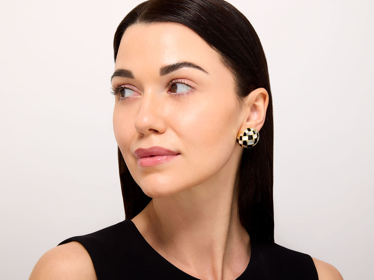 Tiffany & Co. Angela Cummings Onyx and Mother of Pearl Earrings in 18K Gold