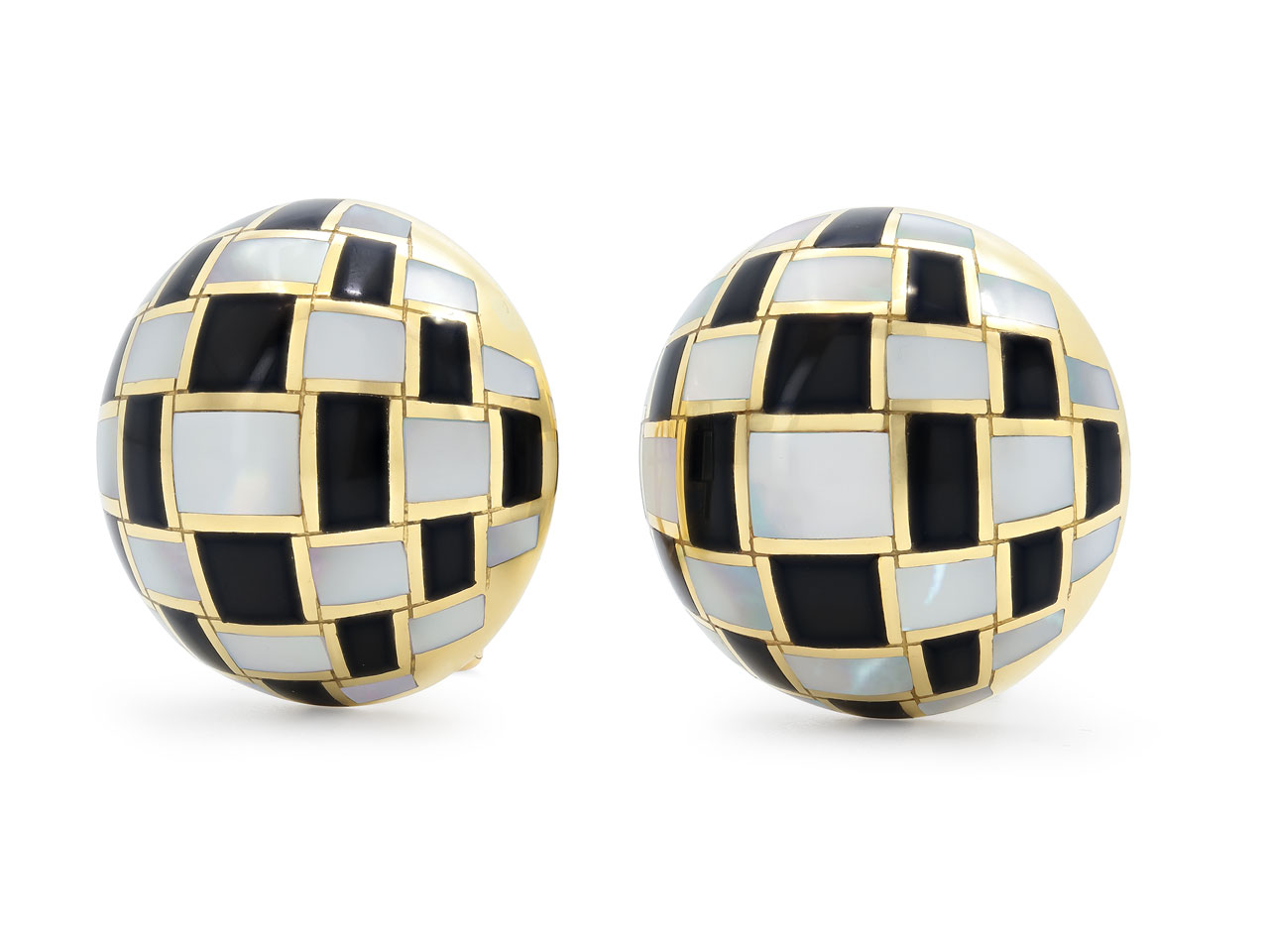 Tiffany & Co. Angela Cummings Onyx and Mother of Pearl Earrings in 18K Gold