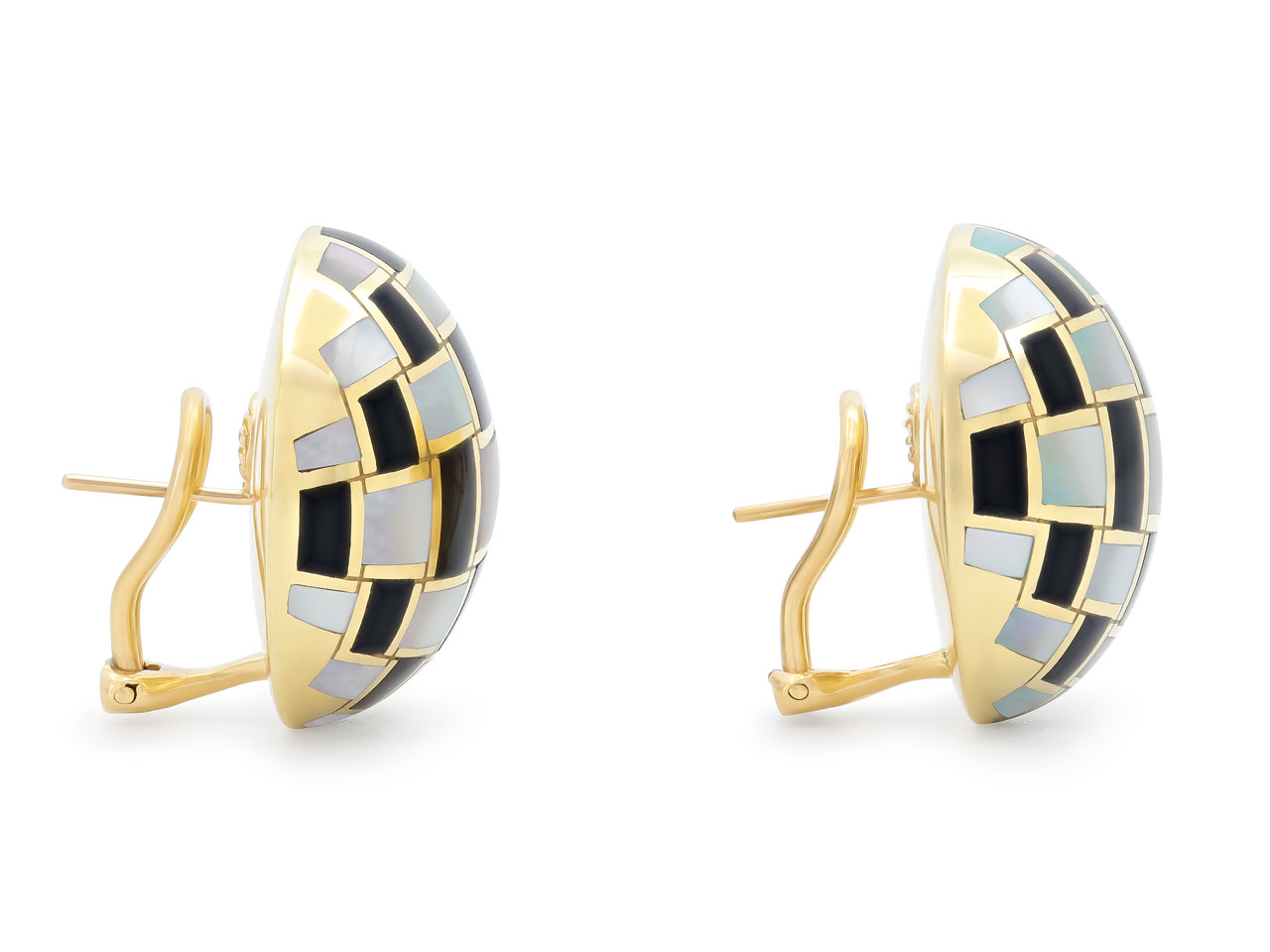 Tiffany & Co. Angela Cummings Onyx and Mother of Pearl Earrings in 18K Gold