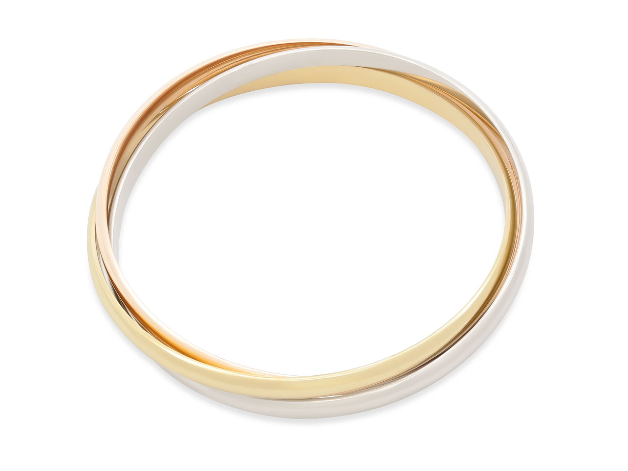 Cartier 'Trinity' Tri-Color Bangle Bracelet in 18K Gold