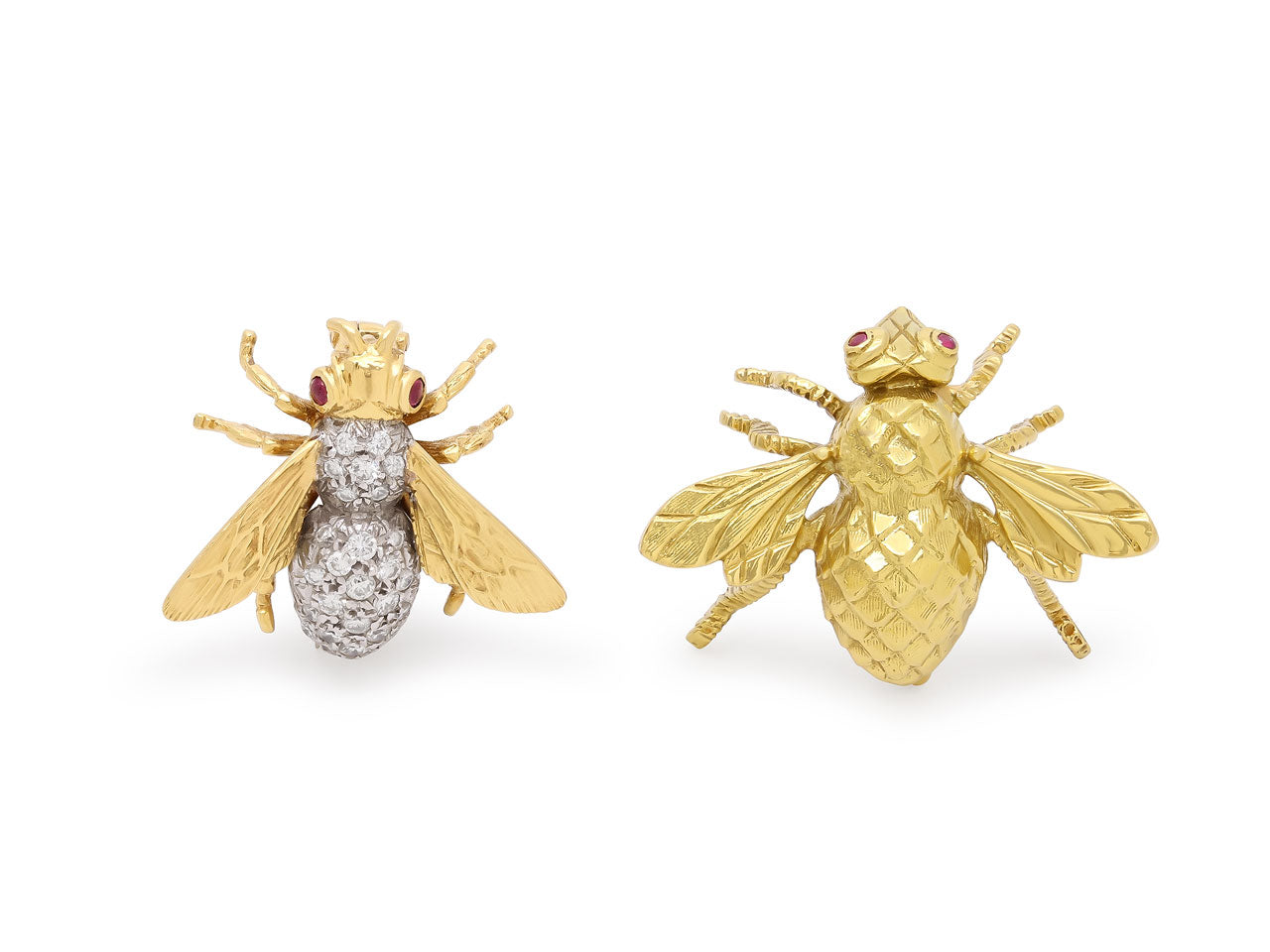 Bee and Fly Pins in 18K Gold