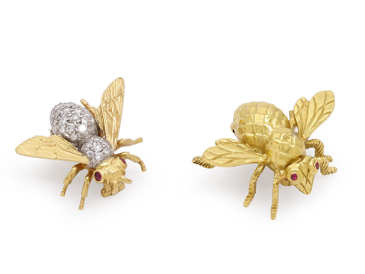 Bee and Fly Pins in 18K Gold