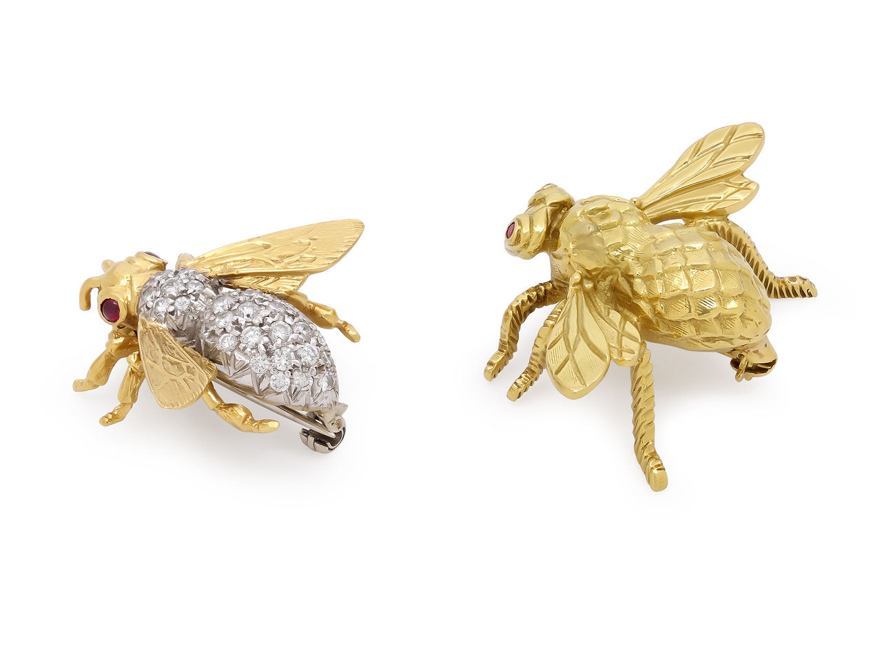 Bee and Fly Pins in 18K Gold