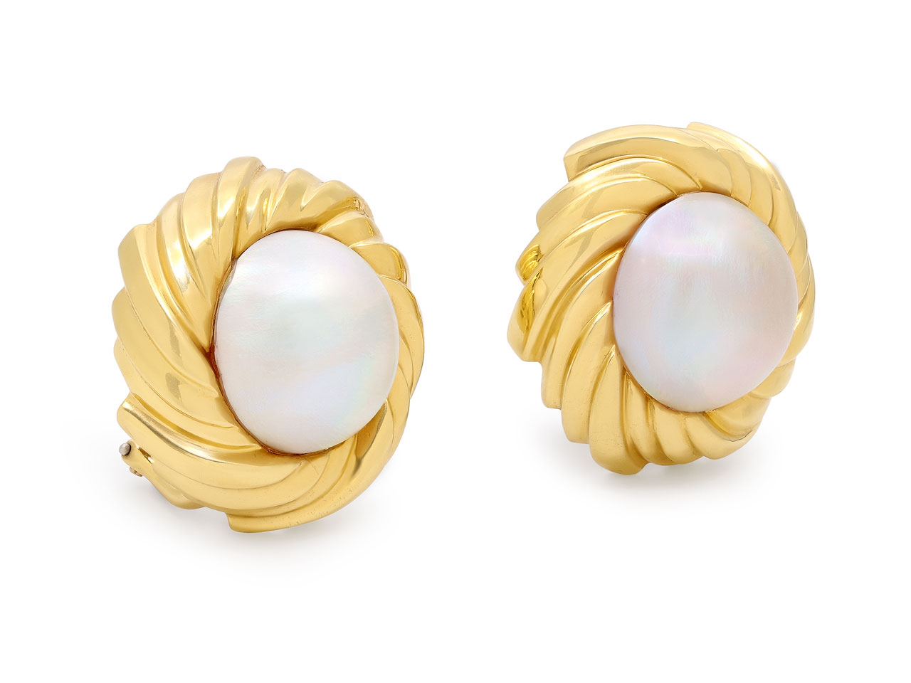 Mabe Pearl Earrings in 18K Gold