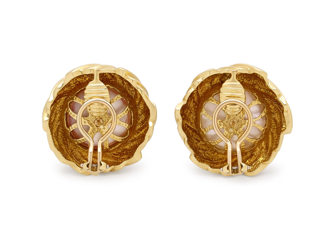 Mabe Pearl Earrings in 18K Gold