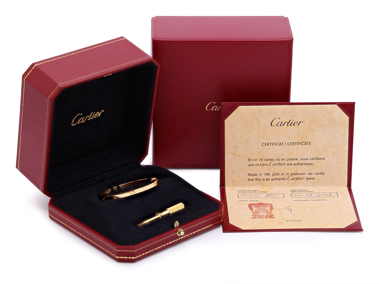 Cartier 'Love' Bracelet in 18K Gold, Small Model, Size 16