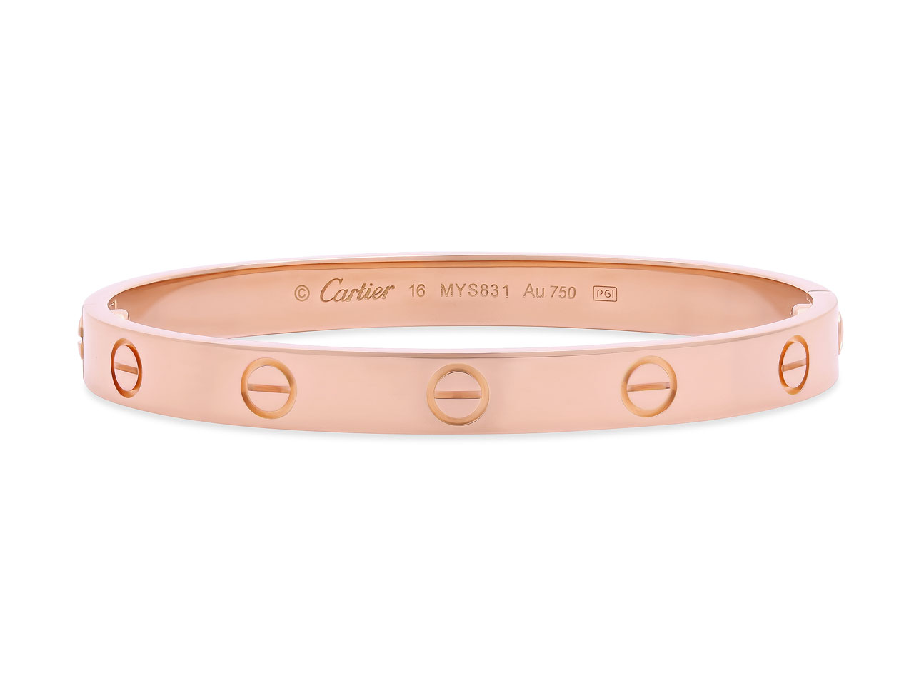 Cartier Diamond 'Love' Bracelet in 18K Rose Gold, Classic Model, Size 16