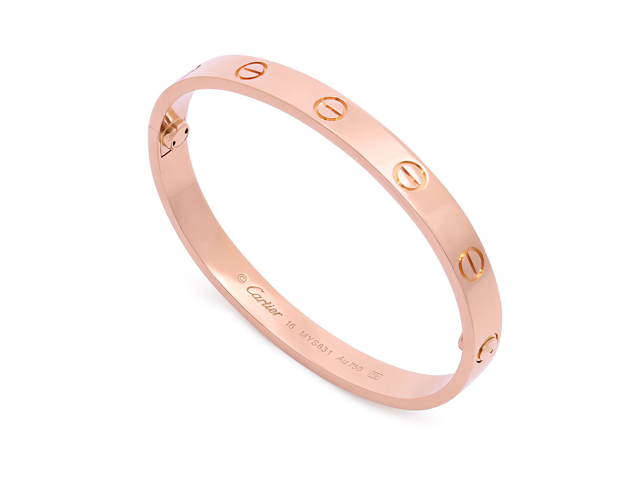 Cartier Diamond 'Love' Bracelet in 18K Rose Gold, Classic Model, Size 16