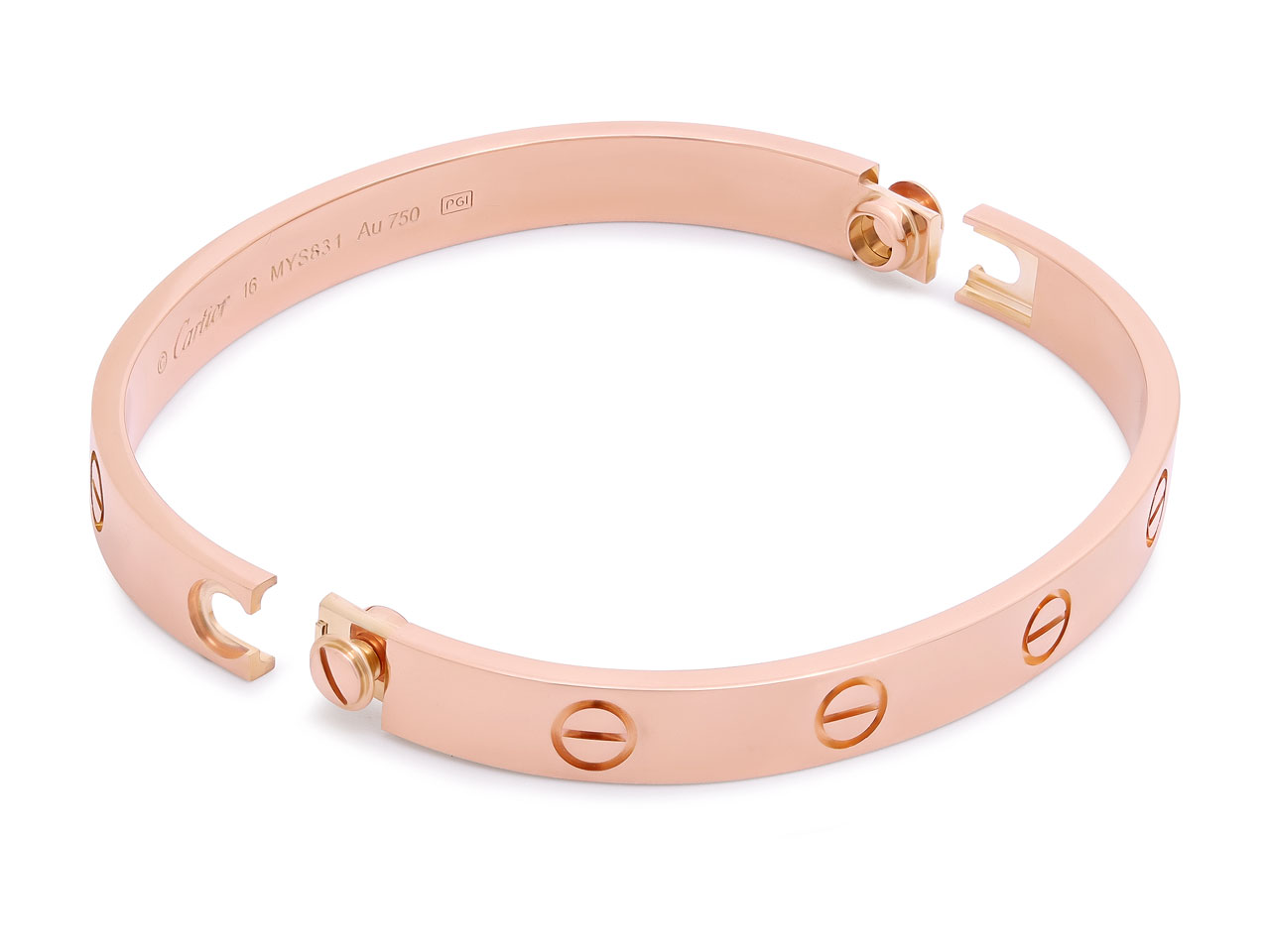 Cartier Diamond 'Love' Bracelet in 18K Rose Gold, Classic Model, Size 16