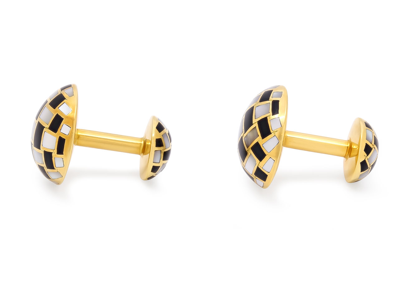 Tiffany and Co. Angela Cummings Mother-of-Pear and Onyx Cufflinks 18K Gold