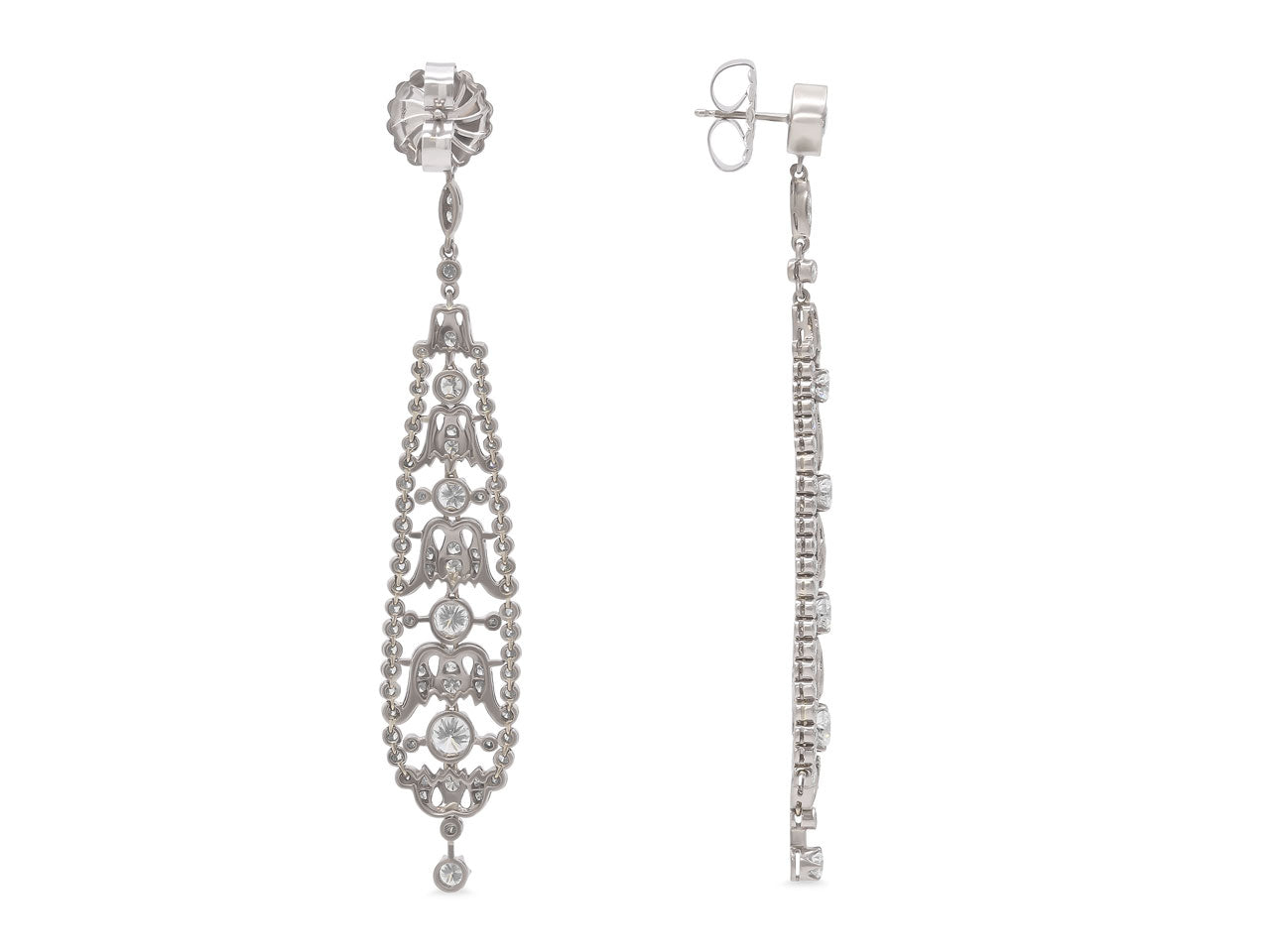 Beladora 'Bespoke' Diamond Pendant Earrings in 18K White Gold