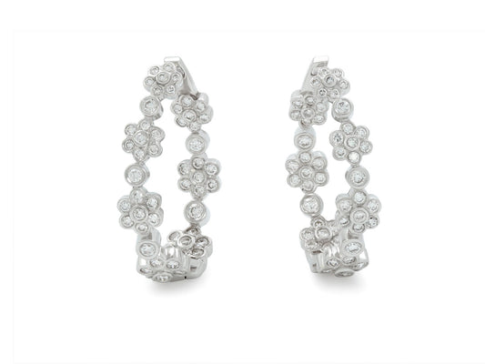 Diamond Earrings in 18K White Gold