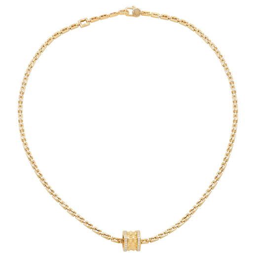 Bulgari 'B.zero1 Rock' Diamond Pendant Necklace in 18K Gold