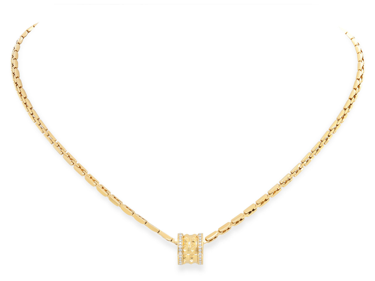 Bulgari 'B.zero1 Rock' Diamond Pendant Necklace in 18K Gold