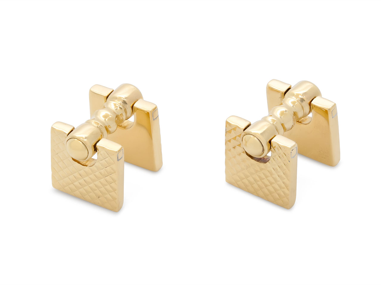 Mid-Century Reversible Cufflinks in 14K Gold