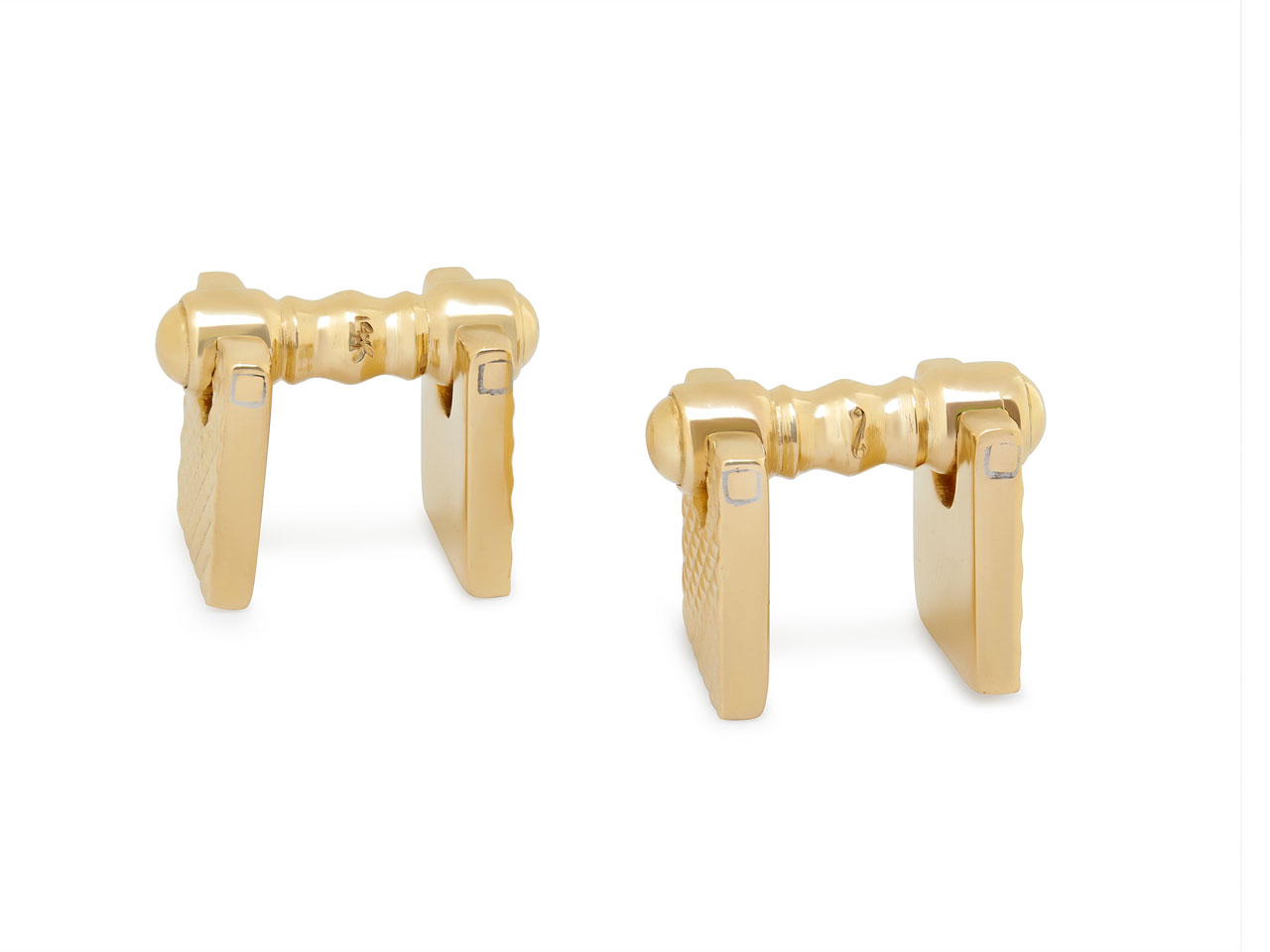 Mid-Century Reversible Cufflinks in 14K Gold