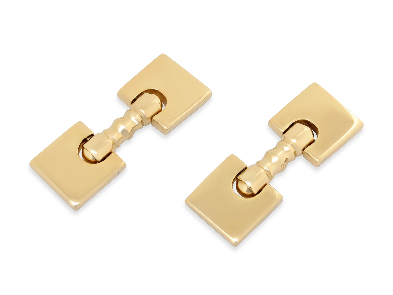 Mid-Century Reversible Cufflinks in 14K Gold